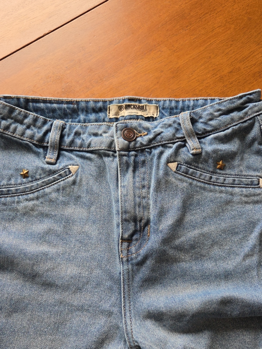 Rock & Roll Denim Light Blue Wide Leg Jeans